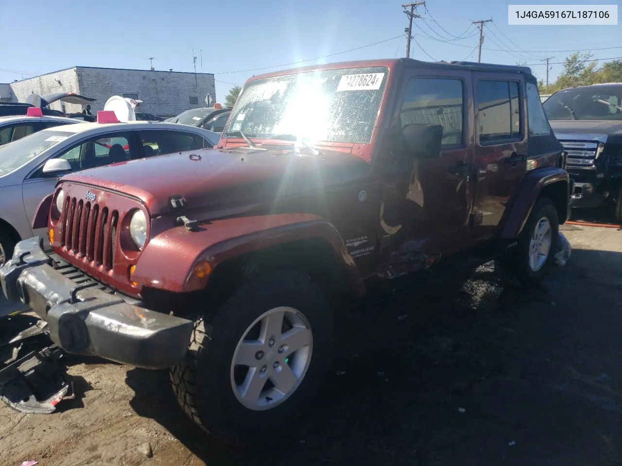 2007 Jeep Wrangler Sahara VIN: 1J4GA59167L187106 Lot: 75671594