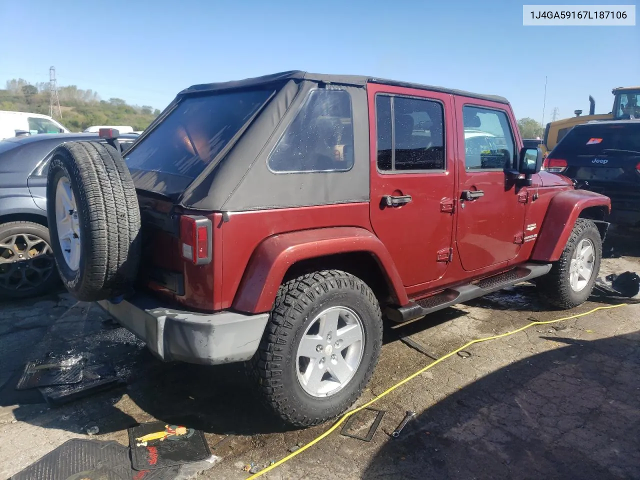 2007 Jeep Wrangler Sahara VIN: 1J4GA59167L187106 Lot: 75671594