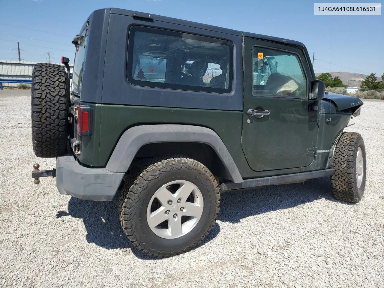 2008 Jeep Wrangler Rubicon VIN: 1J4GA64108L616531 Lot: 58363534