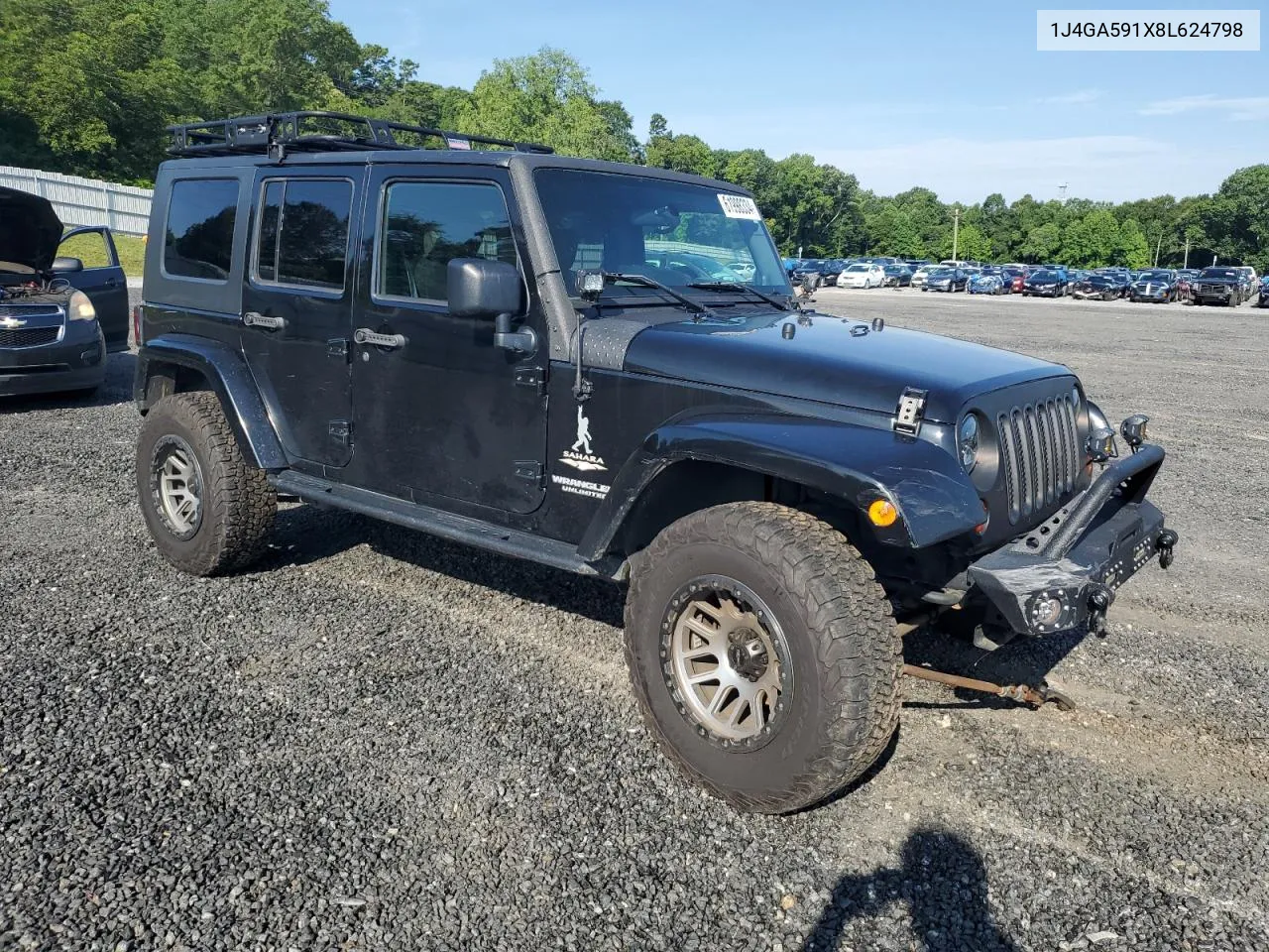 1J4GA591X8L624798 2008 Jeep Wrangler Unlimited Sahara