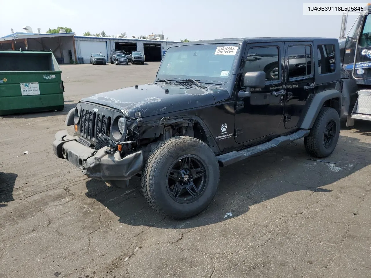 2008 Jeep Wrangler Unlimited X VIN: 1J4GB39118L505846 Lot: 64015204