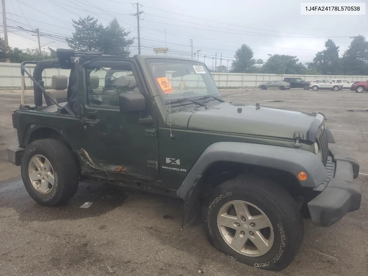 2008 Jeep Wrangler X VIN: 1J4FA24178L570538 Lot: 65563724