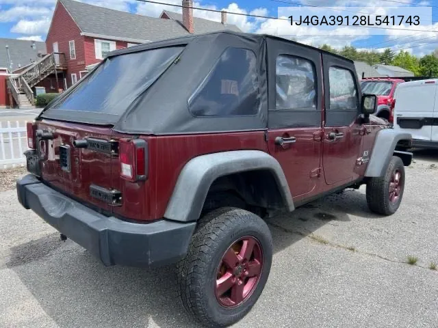 2008 Jeep Wrangler Unlimited X VIN: 1J4GA39128L541743 Lot: 67307244