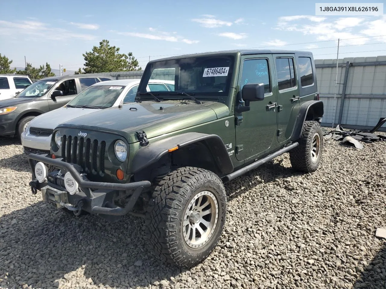 2008 Jeep Wrangler Unlimited X VIN: 1J8GA391X8L626196 Lot: 67486404