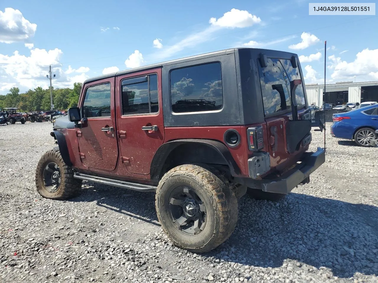 2008 Jeep Wrangler Unlimited X VIN: 1J4GA39128L501551 Lot: 69832214