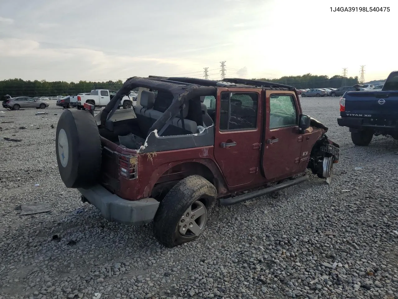 2008 Jeep Wrangler Unlimited X VIN: 1J4GA39198L540475 Lot: 70413124