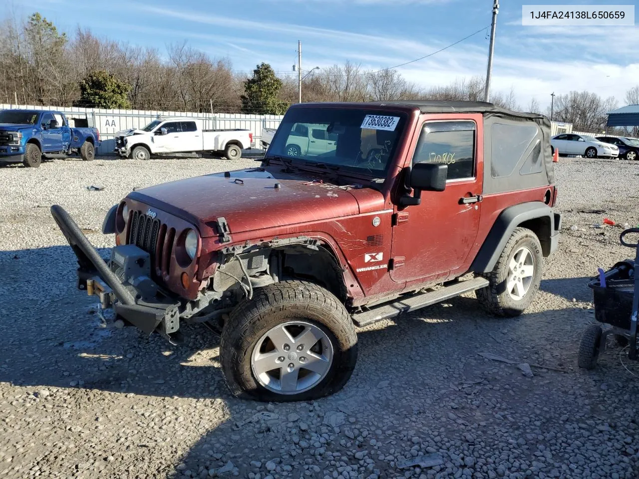 2008 Jeep Wrangler X VIN: 1J4FA24138L650659 Lot: 70510504