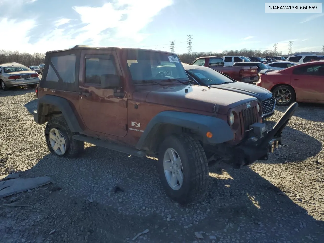 2008 Jeep Wrangler X VIN: 1J4FA24138L650659 Lot: 70510504