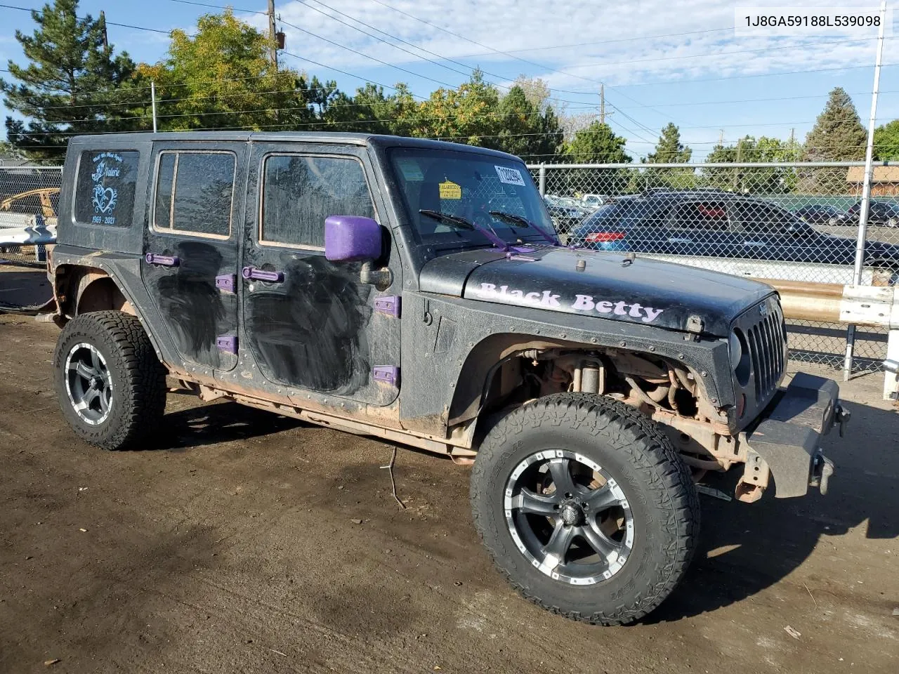 2008 Jeep Wrangler Unlimited Sahara VIN: 1J8GA59188L539098 Lot: 71202994