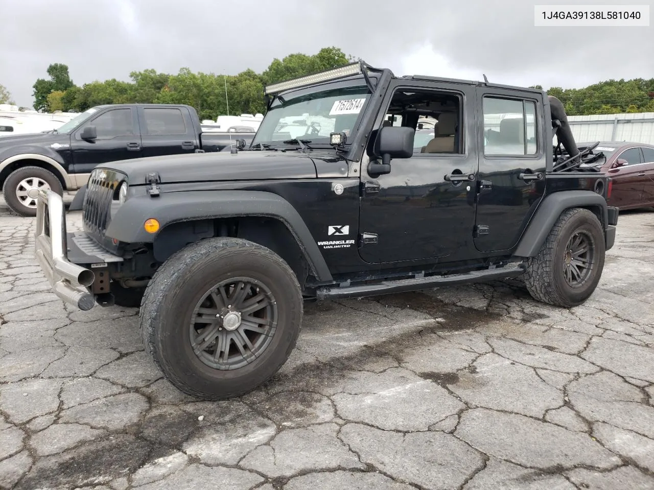 2008 Jeep Wrangler Unlimited X VIN: 1J4GA39138L581040 Lot: 71572614