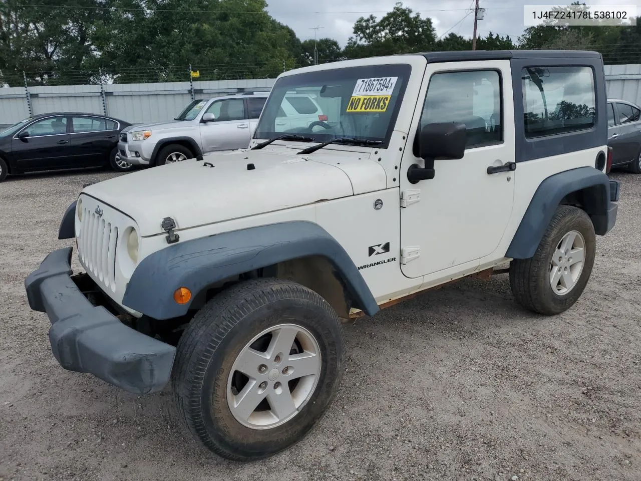 2008 Jeep Wrangler X VIN: 1J4FZ24178L538102 Lot: 71867594