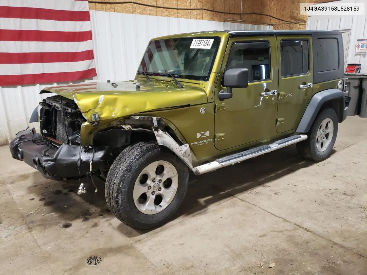 2008 Jeep Wrangler Unlimited X VIN: 1J4GA39158L528159 Lot: 71987184