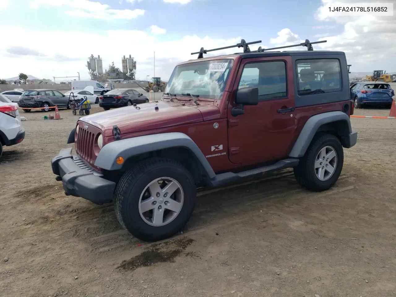 2008 Jeep Wrangler X VIN: 1J4FA24178L516852 Lot: 72028254