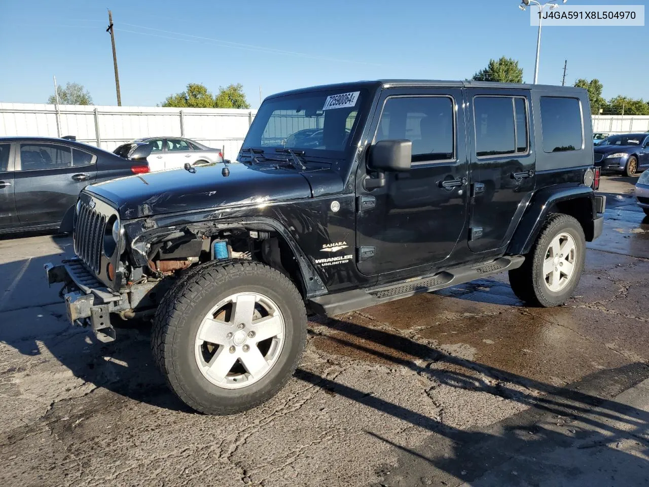 2008 Jeep Wrangler Unlimited Sahara VIN: 1J4GA591X8L504970 Lot: 72590064