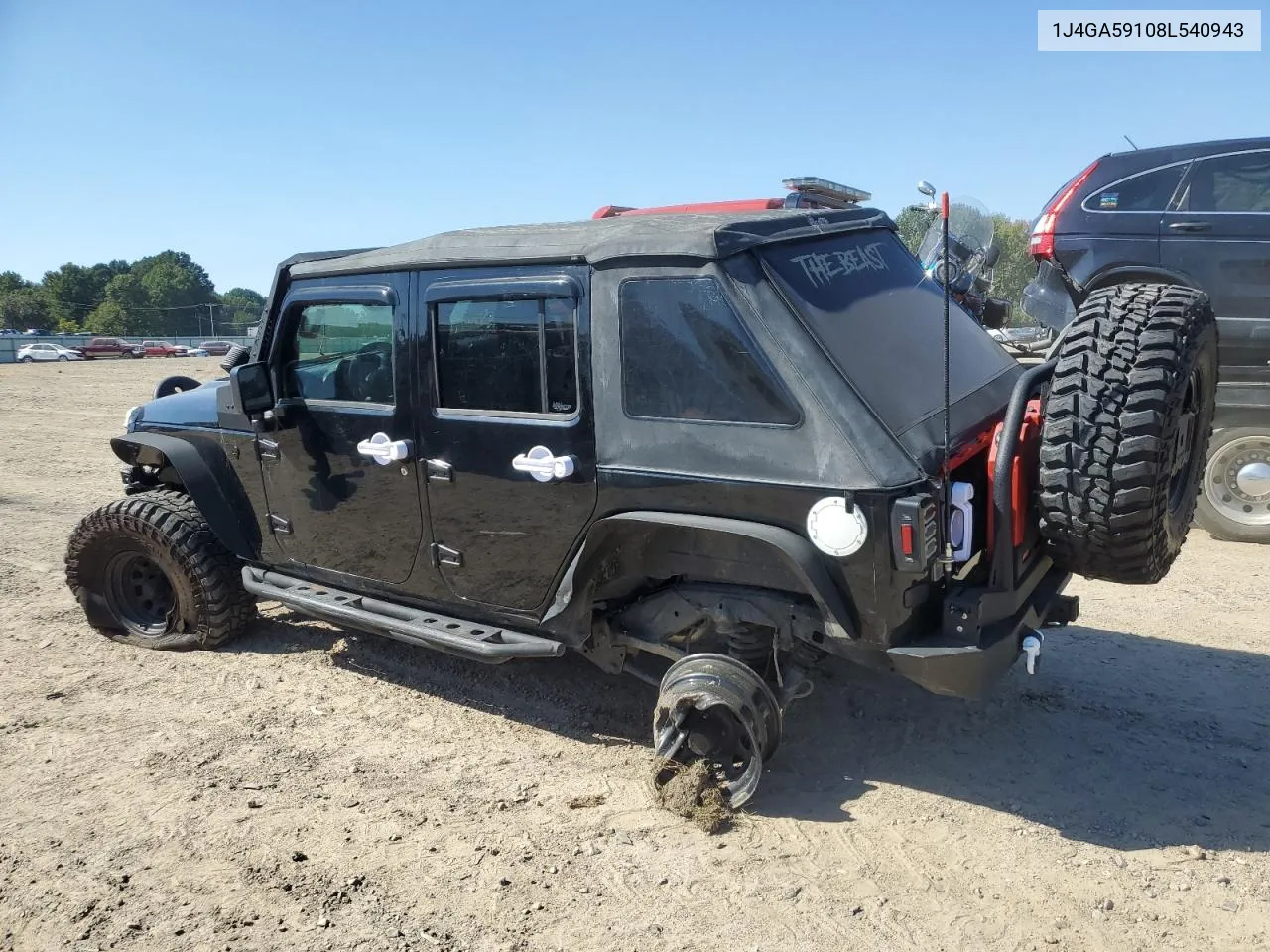 2008 Jeep Wrangler Unlimited Sahara VIN: 1J4GA59108L540943 Lot: 73379084