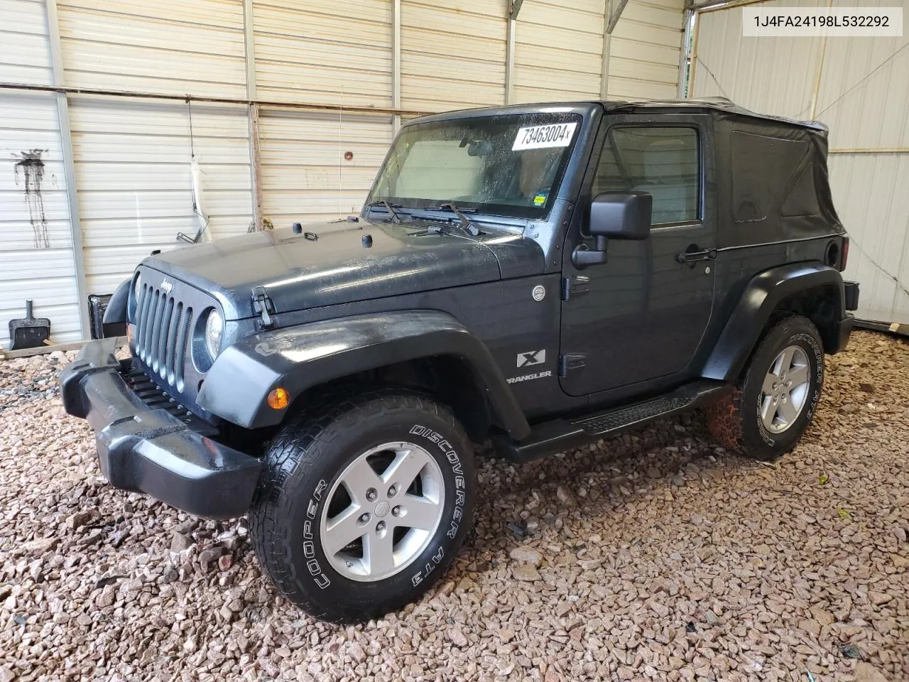 2008 Jeep Wrangler X VIN: 1J4FA24198L532292 Lot: 73463004