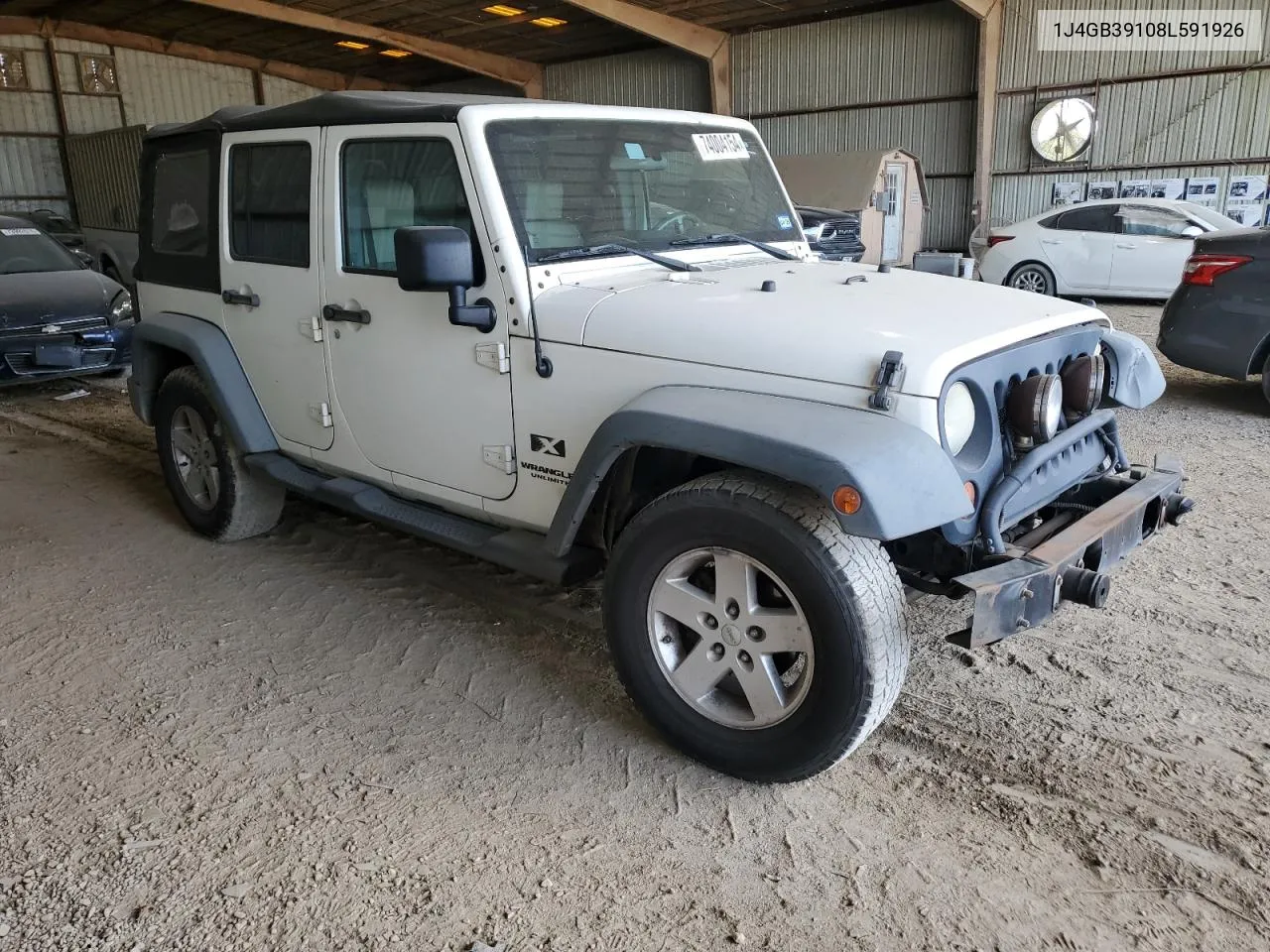 2008 Jeep Wrangler Unlimited X VIN: 1J4GB39108L591926 Lot: 74004154