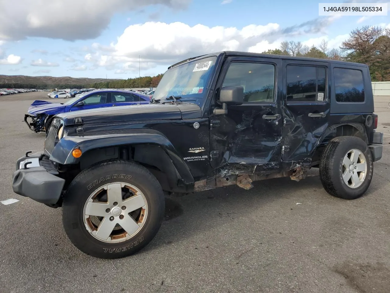 2008 Jeep Wrangler Unlimited Sahara VIN: 1J4GA59198L505334 Lot: 74088544