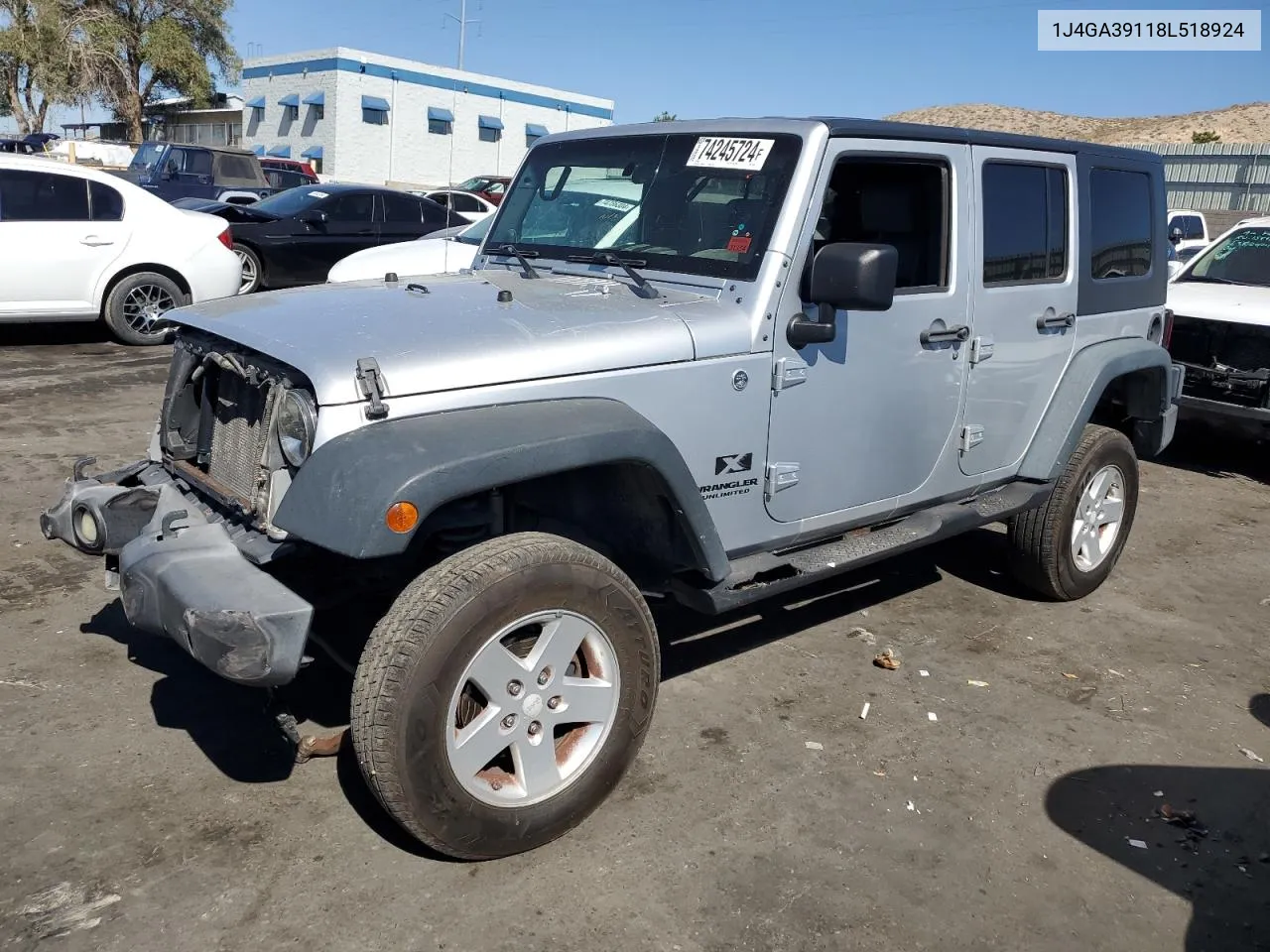 2008 Jeep Wrangler Unlimited X VIN: 1J4GA39118L518924 Lot: 74245724