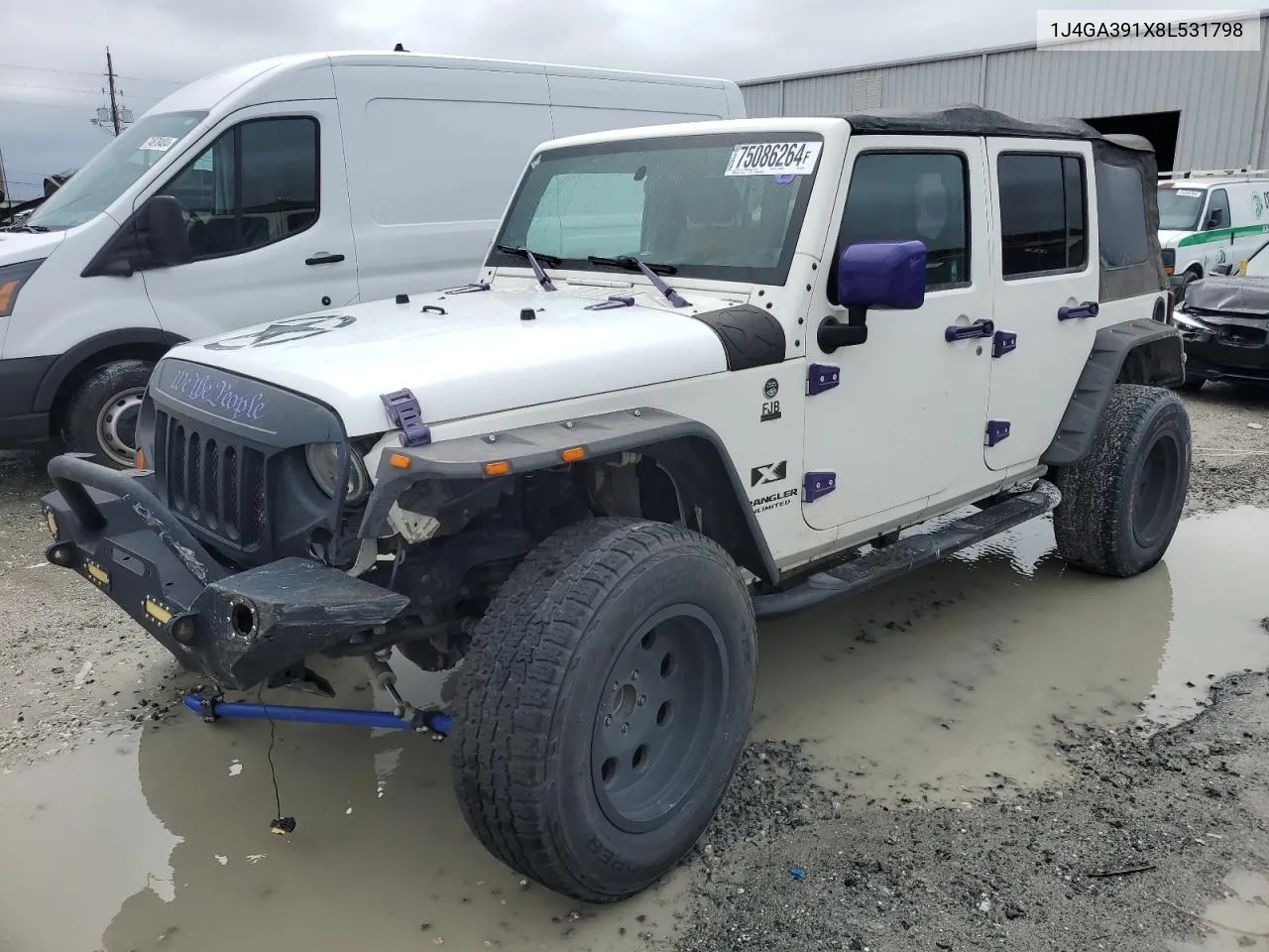 2008 Jeep Wrangler Unlimited X VIN: 1J4GA391X8L531798 Lot: 75086264