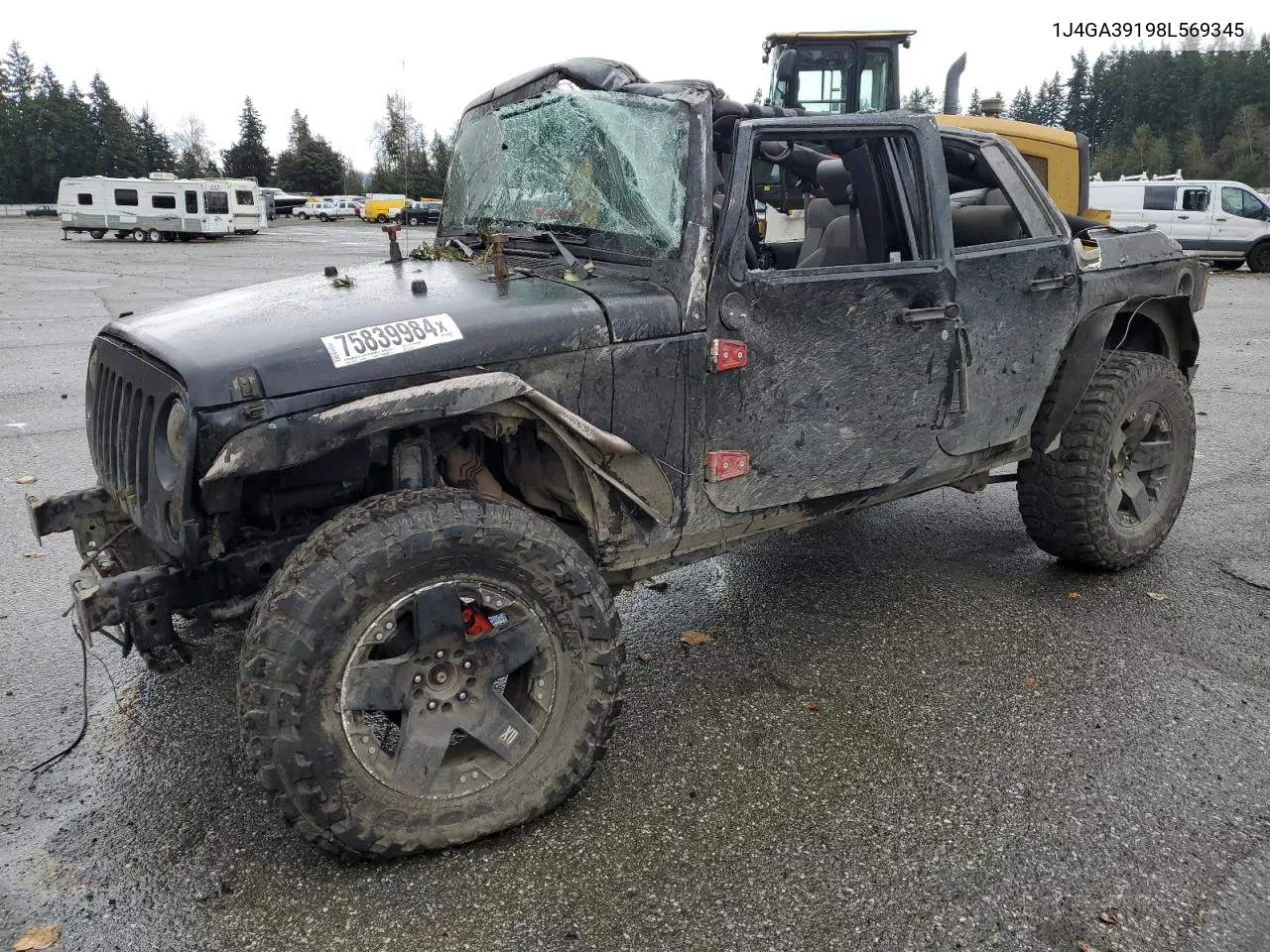 2008 Jeep Wrangler Unlimited X VIN: 1J4GA39198L569345 Lot: 75839984