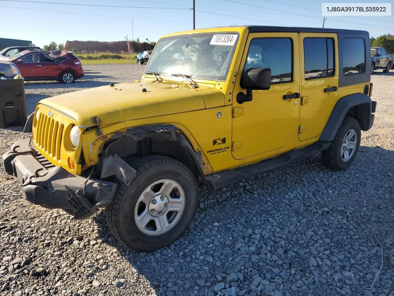 2008 Jeep Wrangler Unlimited X VIN: 1J8GA39178L535922 Lot: 76973264