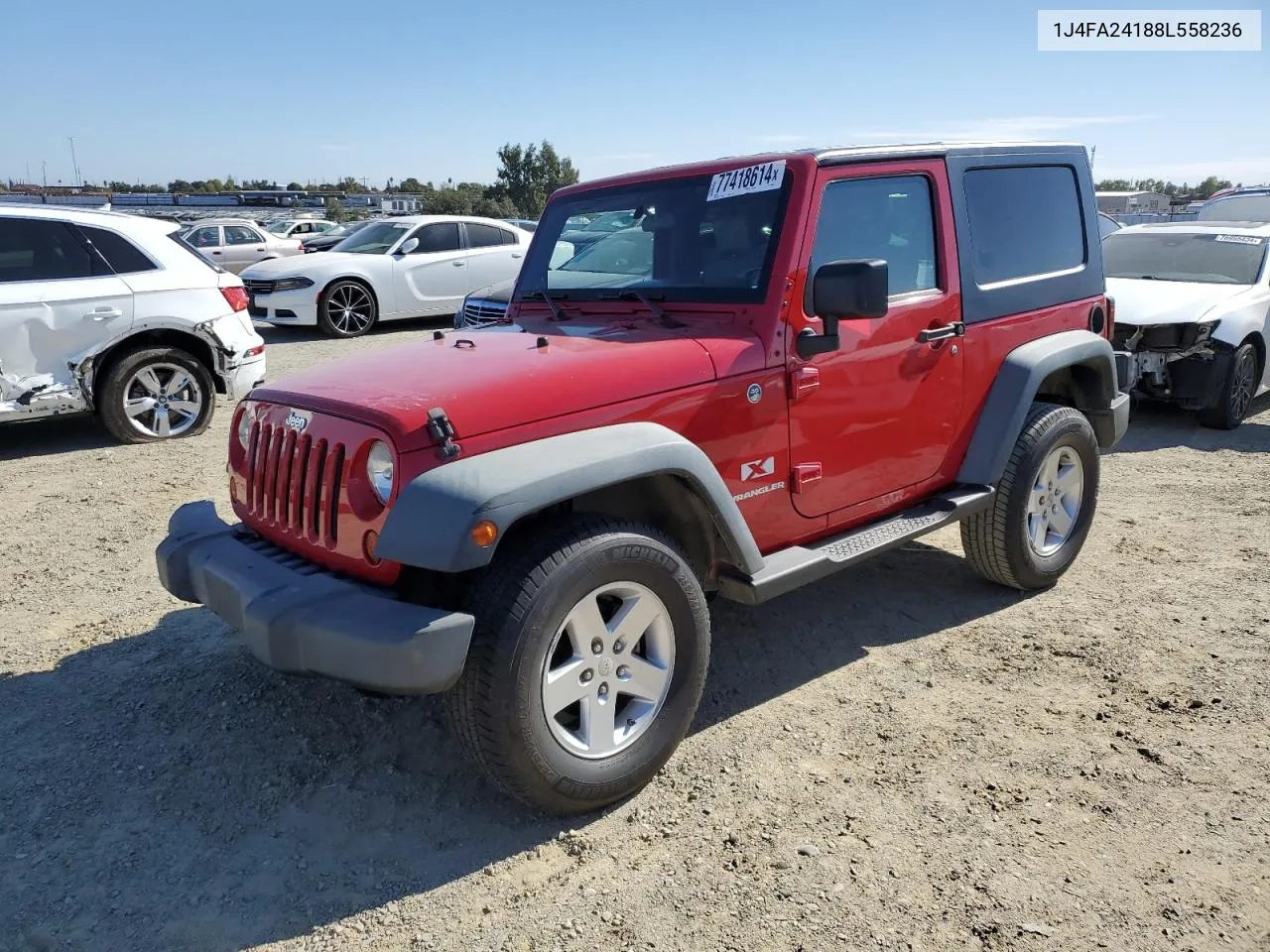 2008 Jeep Wrangler X VIN: 1J4FA24188L558236 Lot: 77418614