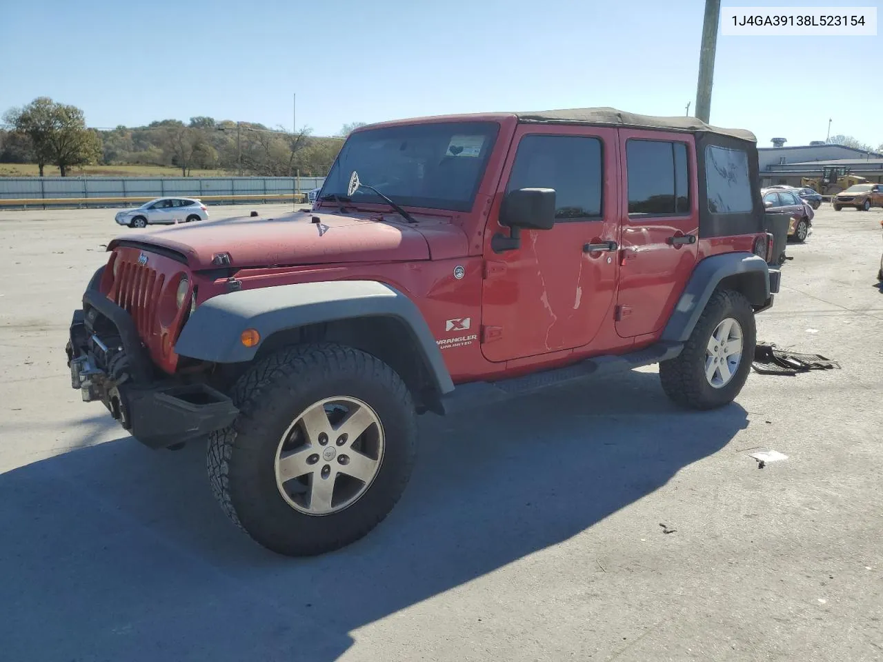 2008 Jeep Wrangler Unlimited X VIN: 1J4GA39138L523154 Lot: 77570304