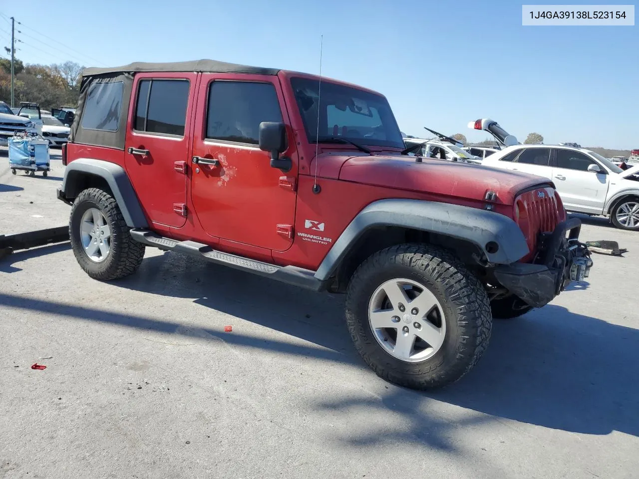 2008 Jeep Wrangler Unlimited X VIN: 1J4GA39138L523154 Lot: 77570304