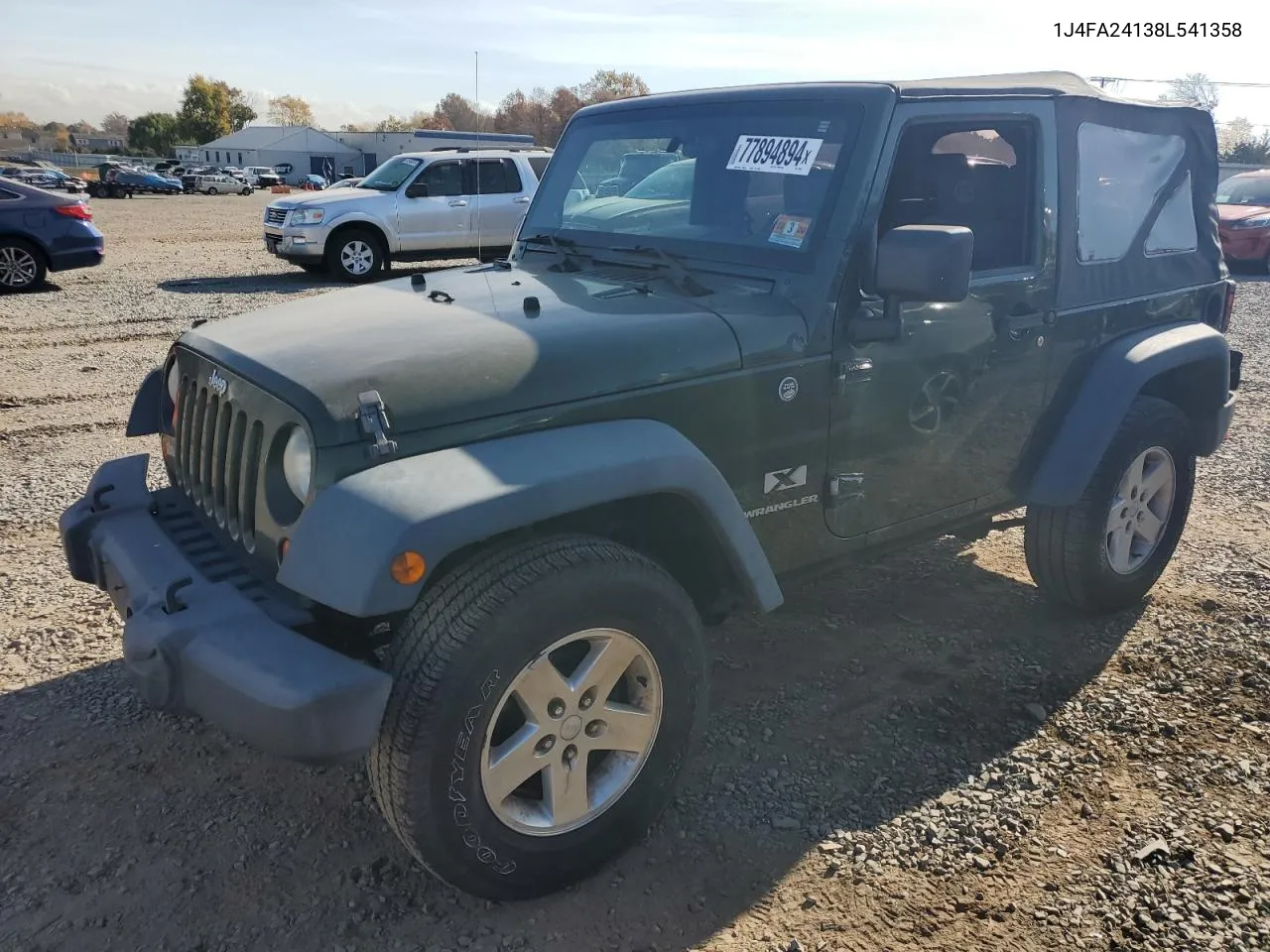 2008 Jeep Wrangler X VIN: 1J4FA24138L541358 Lot: 77894894