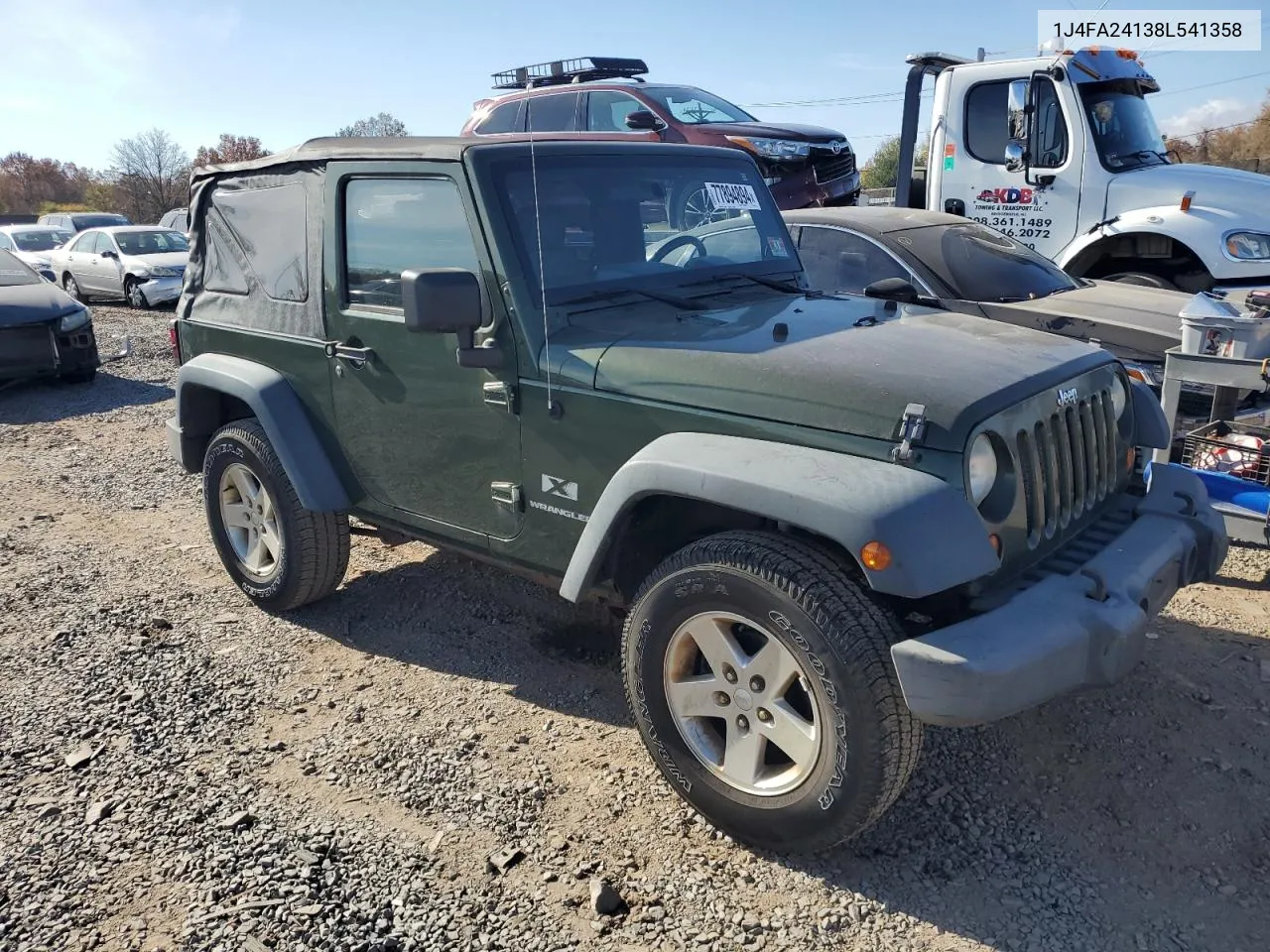 2008 Jeep Wrangler X VIN: 1J4FA24138L541358 Lot: 77894894