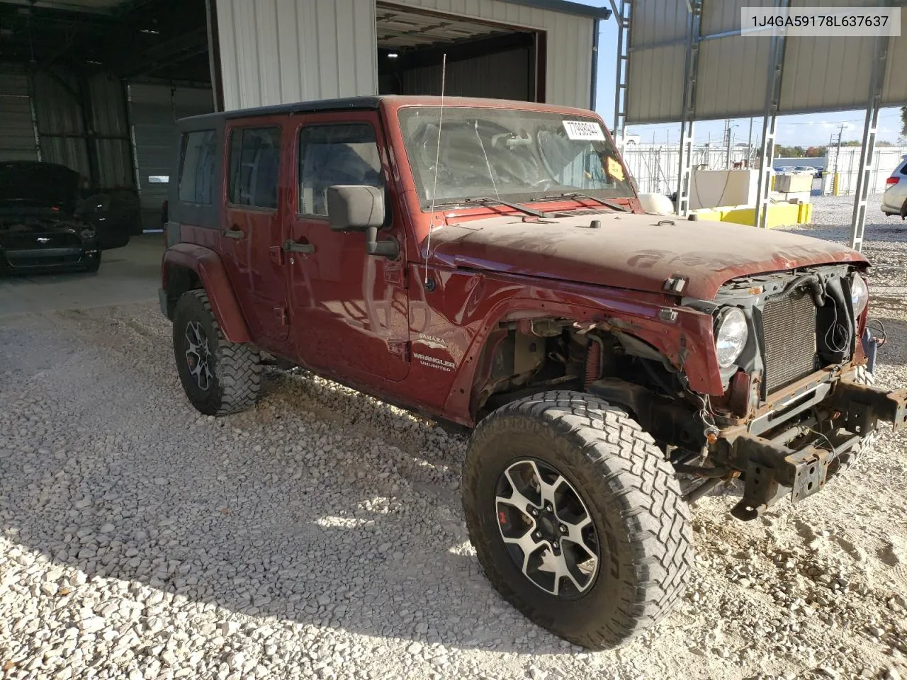 2008 Jeep Wrangler Unlimited Sahara VIN: 1J4GA59178L637637 Lot: 77998944