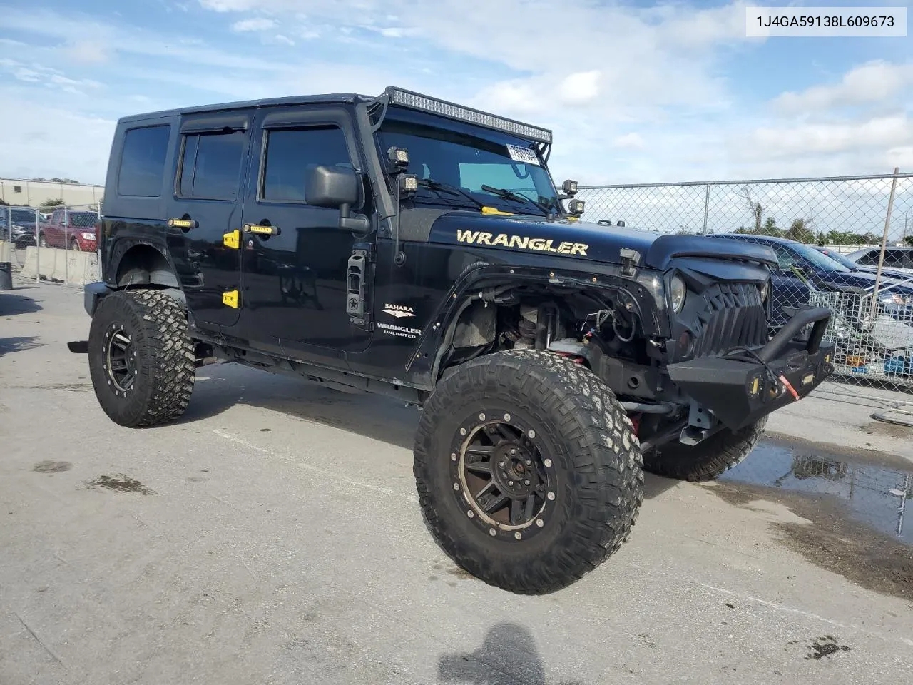 2008 Jeep Wrangler Unlimited Sahara VIN: 1J4GA59138L609673 Lot: 79507534