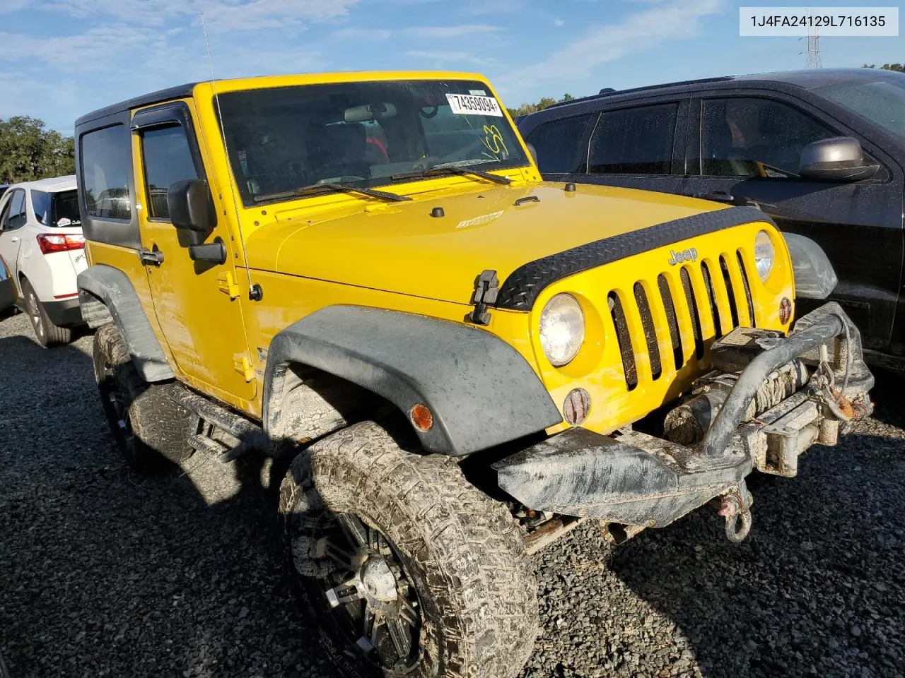 2009 Jeep Wrangler X VIN: 1J4FA24129L716135 Lot: 74359094