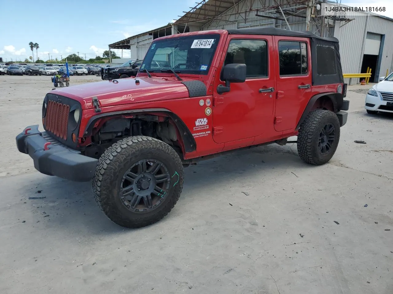 2010 Jeep Wrangler Unlimited Sport VIN: 1J4BA3H18AL181668 Lot: 67641814