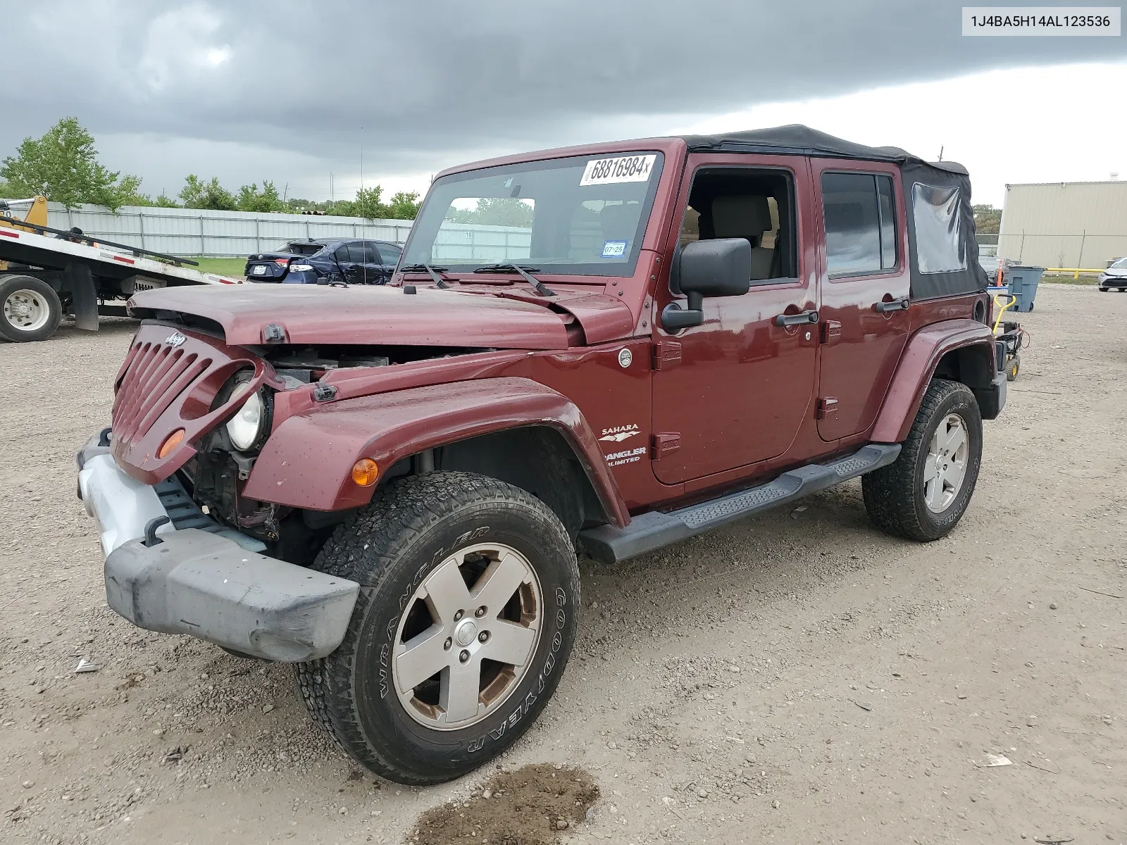 2010 Jeep Wrangler Unlimited Sahara VIN: 1J4BA5H14AL123536 Lot: 68816984