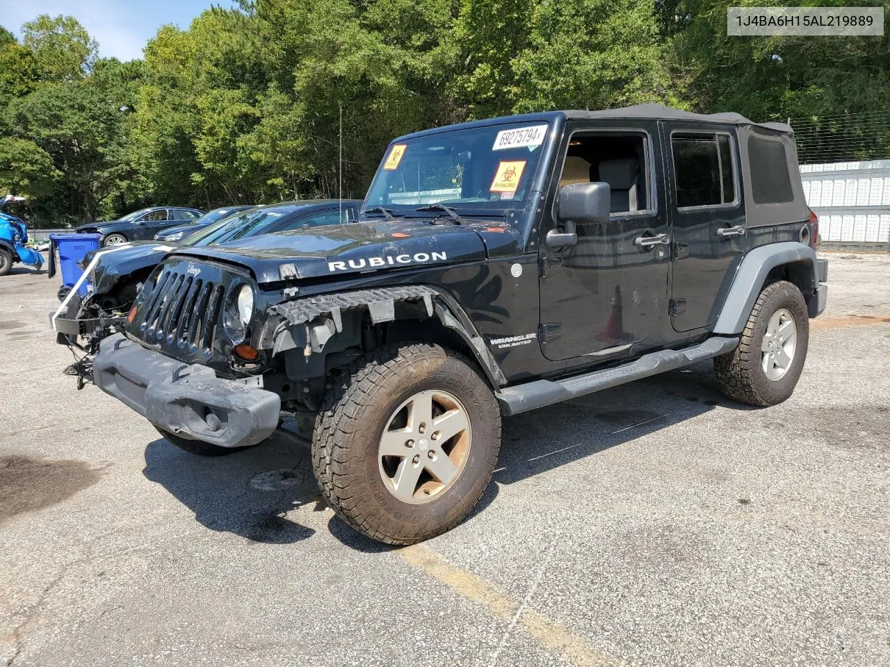 2010 Jeep Wrangler Unlimited Rubicon VIN: 1J4BA6H15AL219889 Lot: 69275794