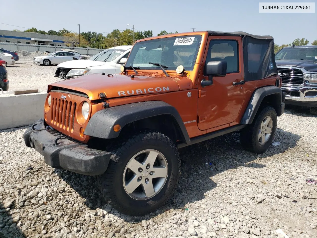 2010 Jeep Wrangler Rubicon VIN: 1J4BA6D1XAL229551 Lot: 70535964