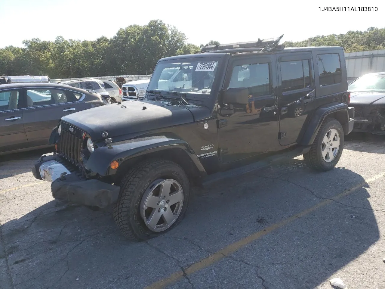 2010 Jeep Wrangler Unlimited Sahara VIN: 1J4BA5H11AL183810 Lot: 72904984