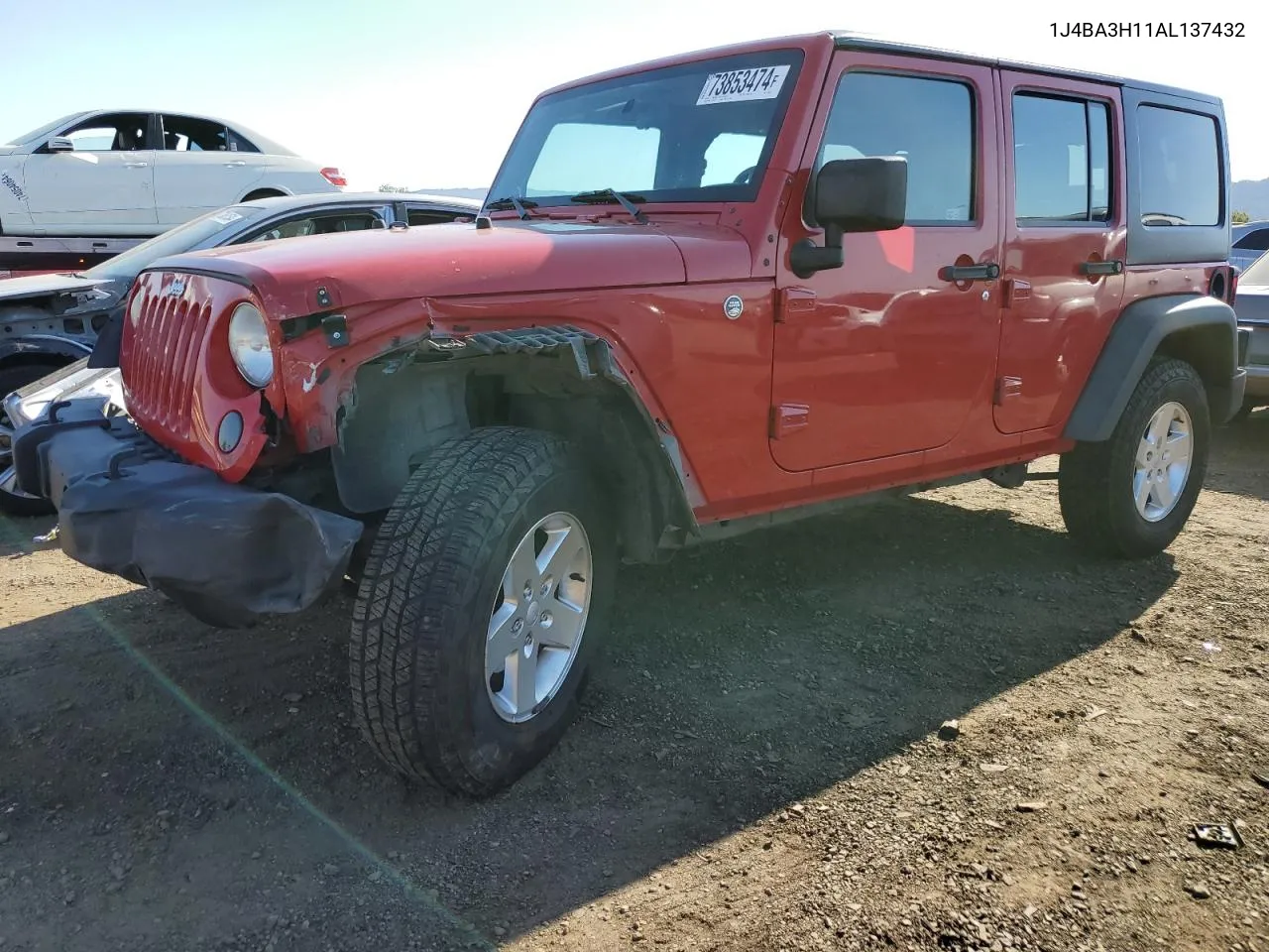 2010 Jeep Wrangler Unlimited Sport VIN: 1J4BA3H11AL137432 Lot: 73853474