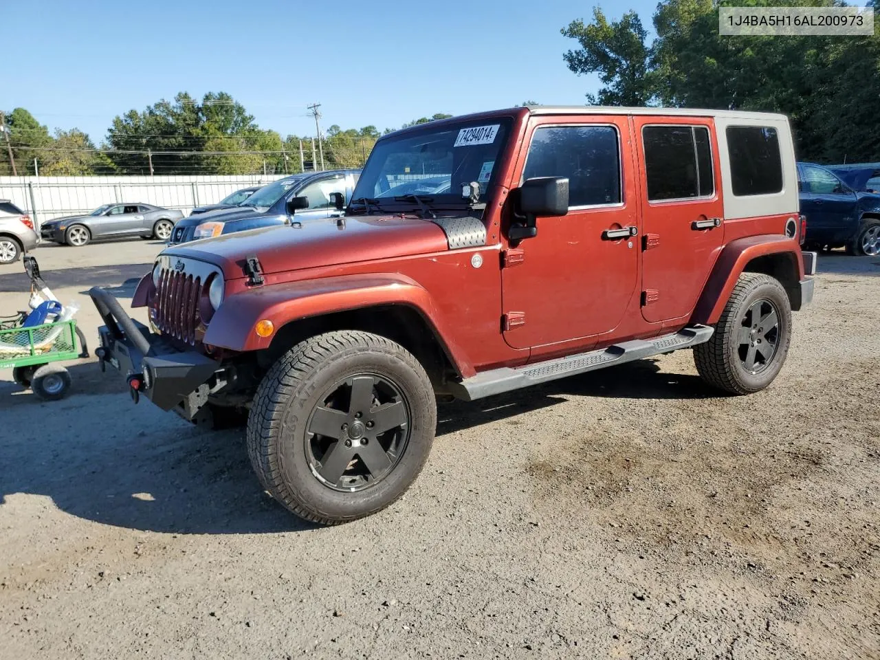 2010 Jeep Wrangler Unlimited Sahara VIN: 1J4BA5H16AL200973 Lot: 74294014