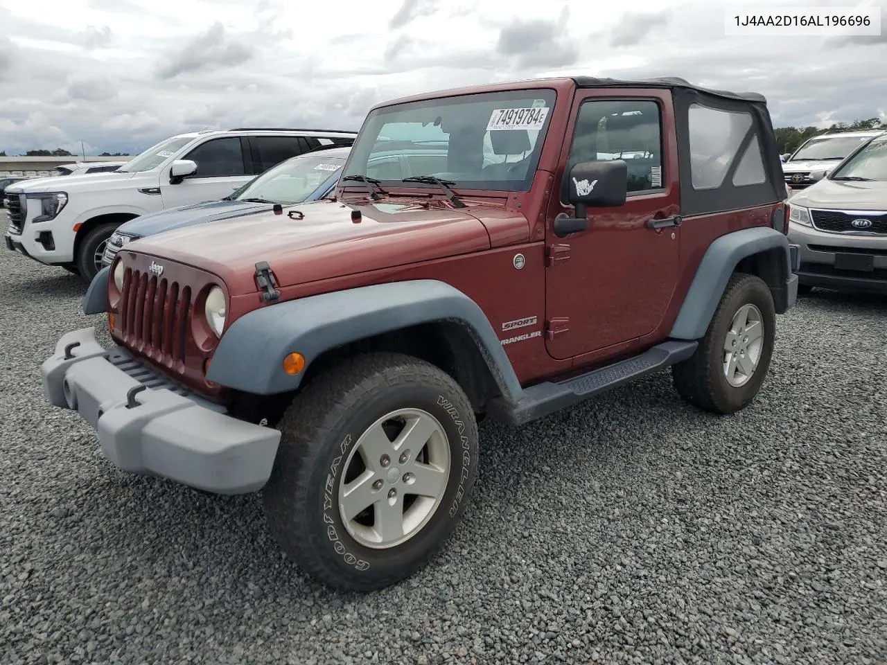 2010 Jeep Wrangler Sport VIN: 1J4AA2D16AL196696 Lot: 74919784