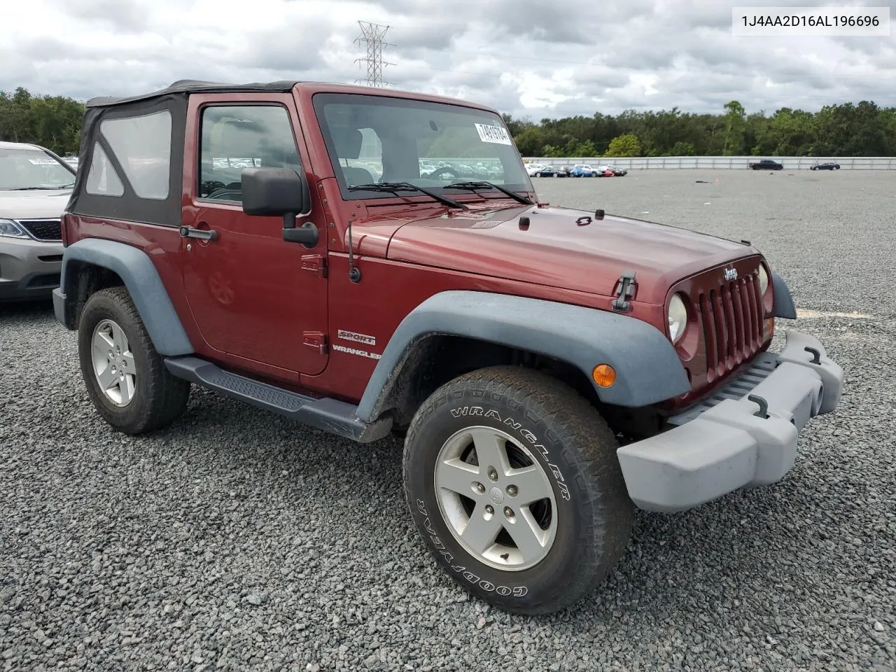 2010 Jeep Wrangler Sport VIN: 1J4AA2D16AL196696 Lot: 74919784