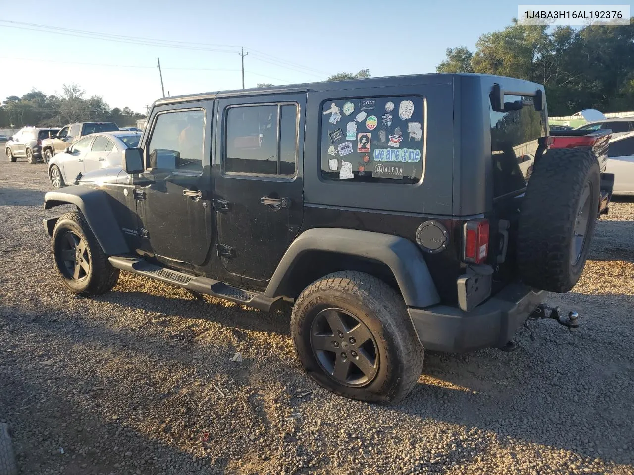 2010 Jeep Wrangler Unlimited Sport VIN: 1J4BA3H16AL192376 Lot: 75034484