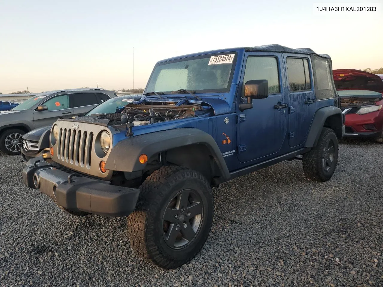 2010 Jeep Wrangler Unlimited Sport VIN: 1J4HA3H1XAL201283 Lot: 75124574