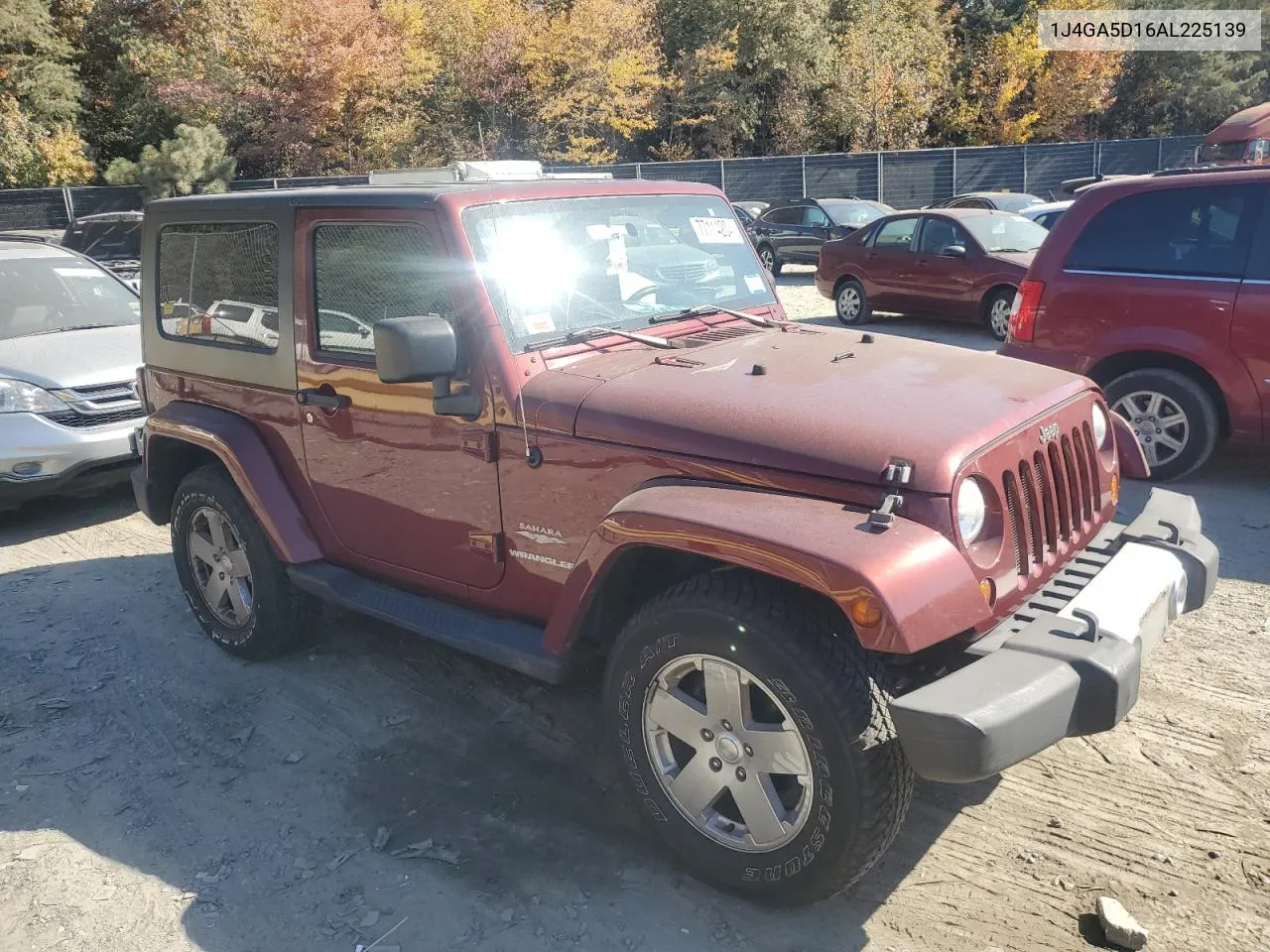 2010 Jeep Wrangler Sahara VIN: 1J4GA5D16AL225139 Lot: 77114204