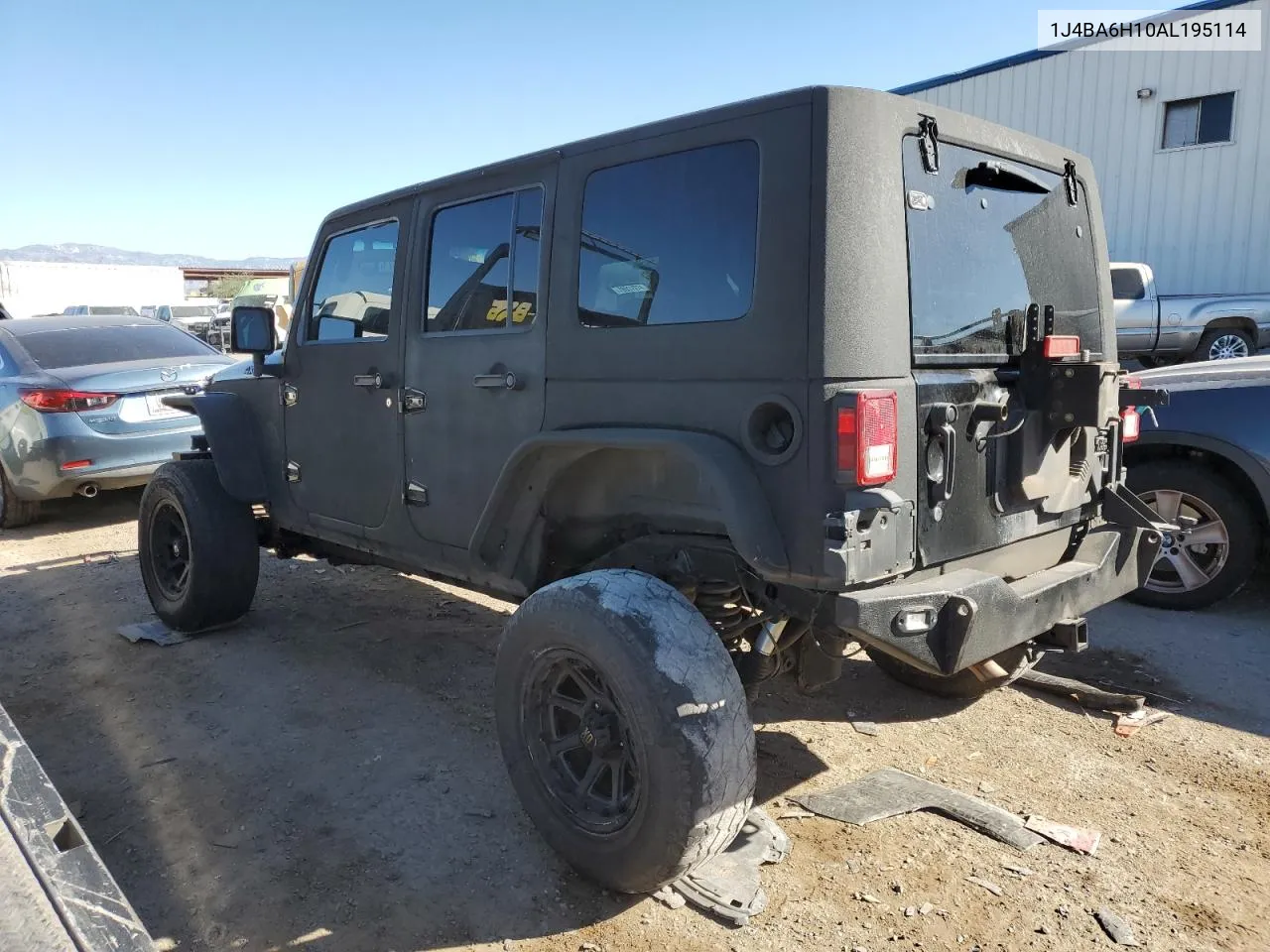 2010 Jeep Wrangler Unlimited Rubicon VIN: 1J4BA6H10AL195114 Lot: 77896094