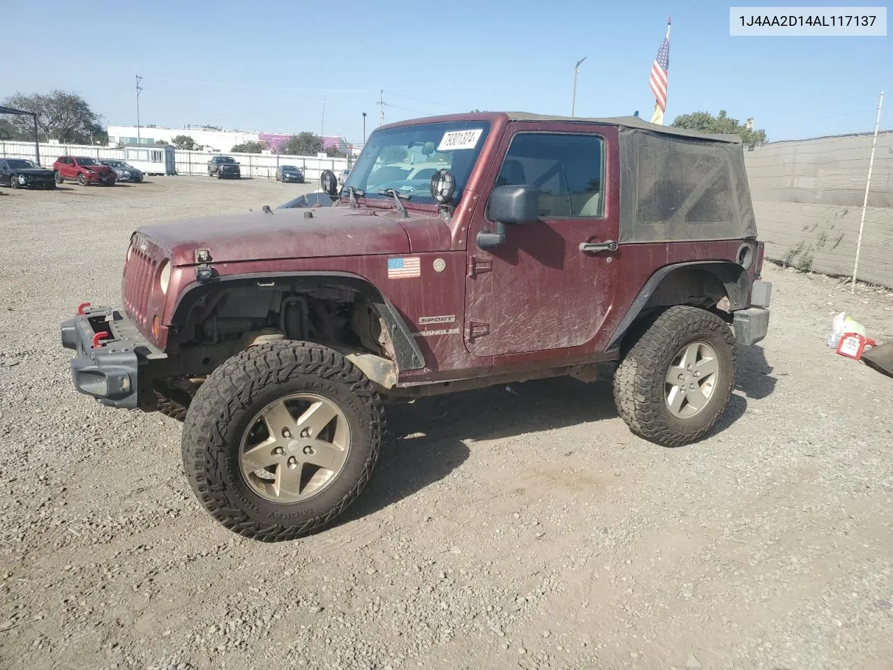 1J4AA2D14AL117137 2010 Jeep Wrangler Sport