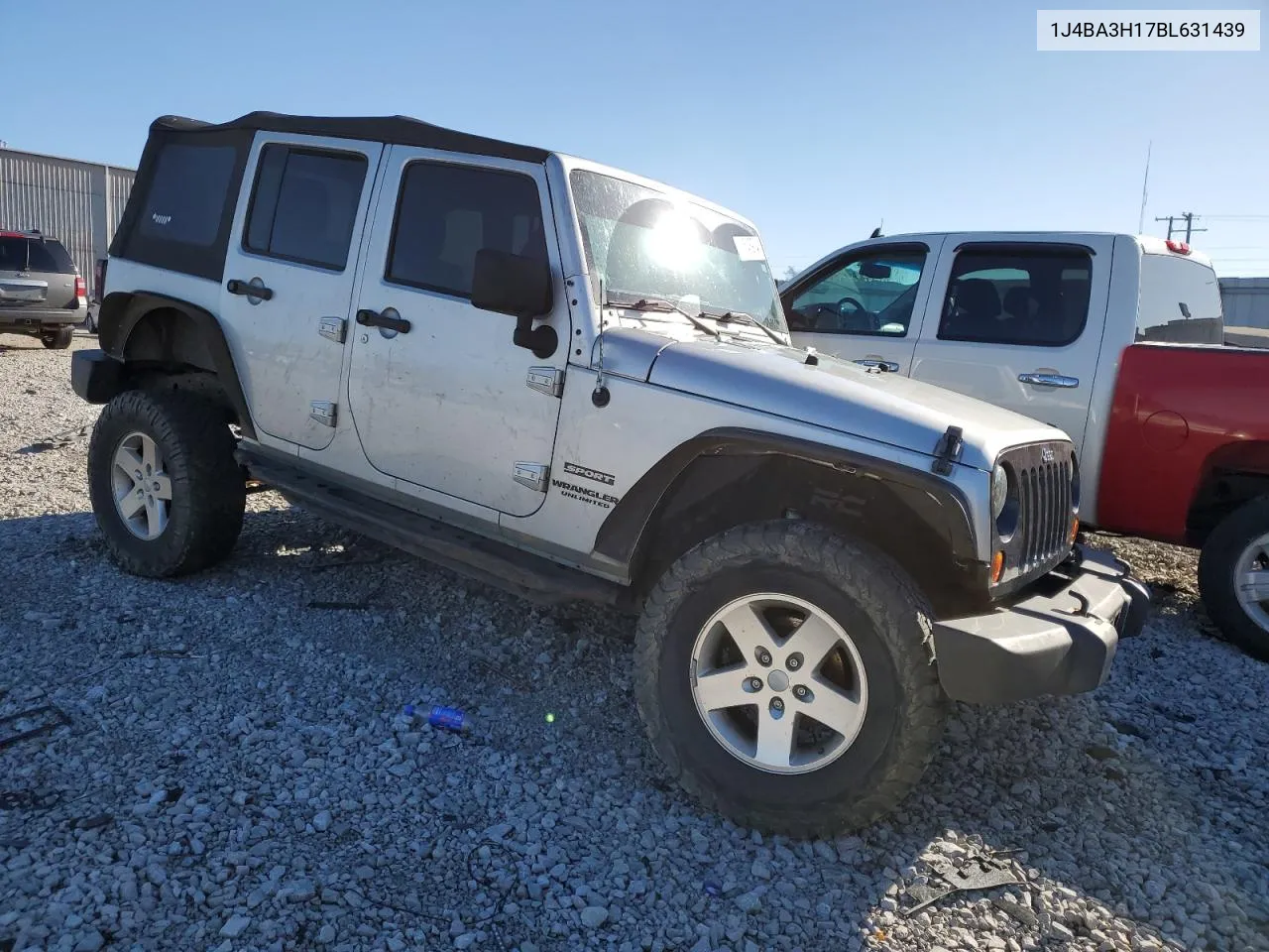 2011 Jeep Wrangler Unlimited Sport VIN: 1J4BA3H17BL631439 Lot: 49543974