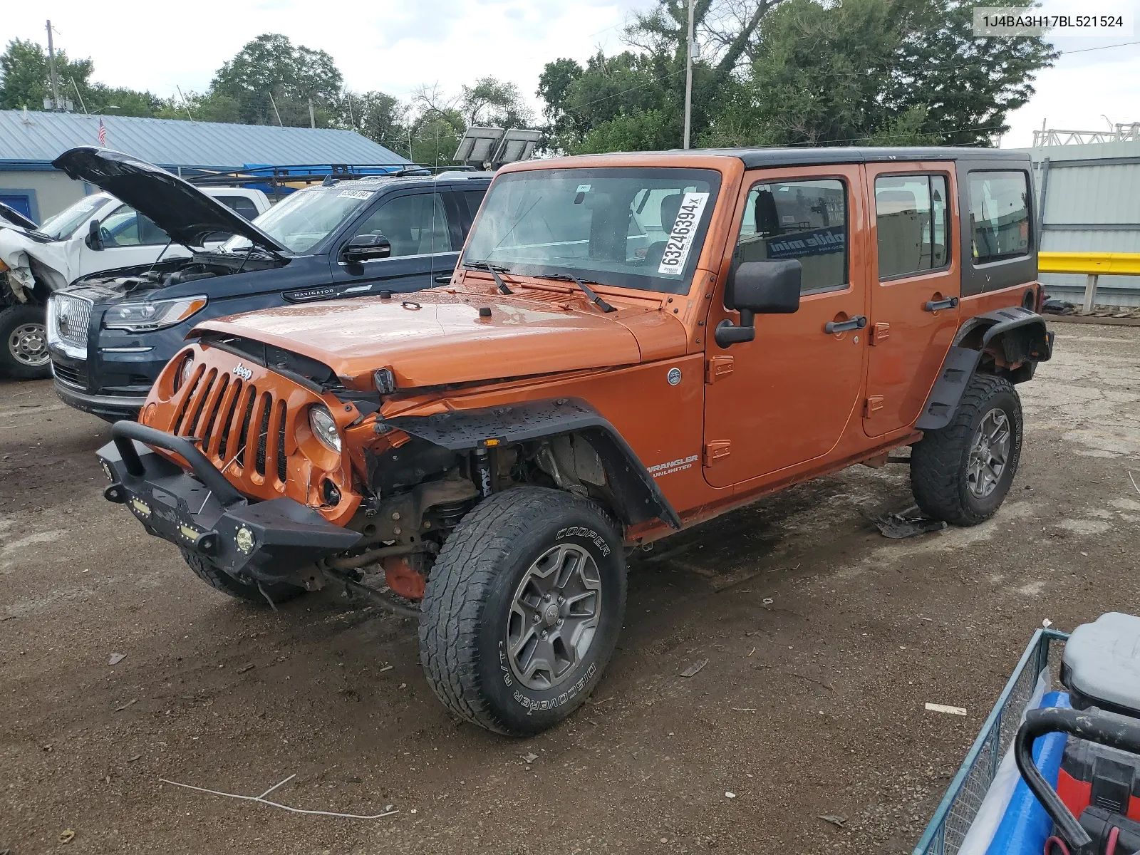 2011 Jeep Wrangler Unlimited Sport VIN: 1J4BA3H17BL521524 Lot: 63246394